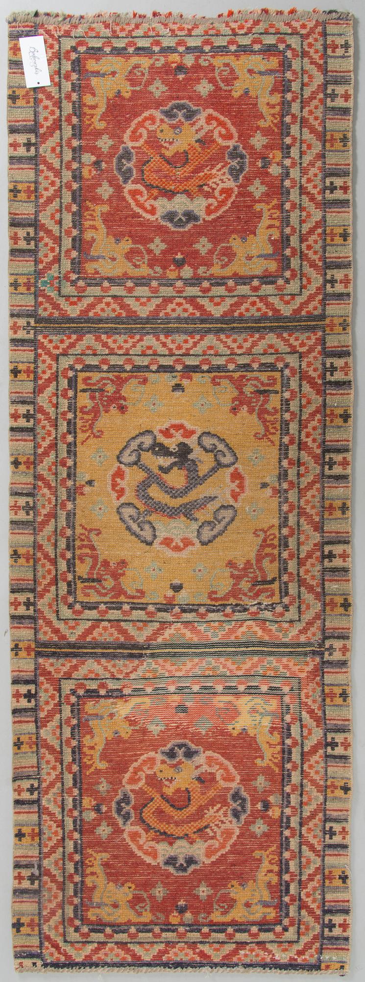 Gallery carpet, Baotou/Xinjiang, China, late Qing dynasty.