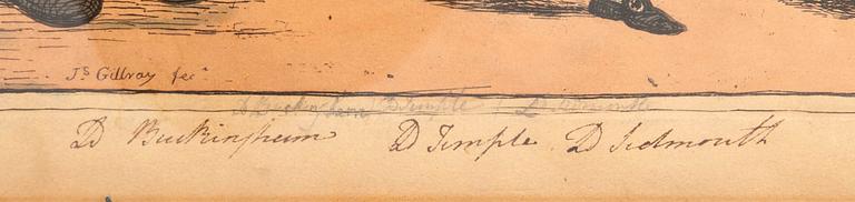 James Gillray, "The funeral procession of Broad-Bottom" 1807.