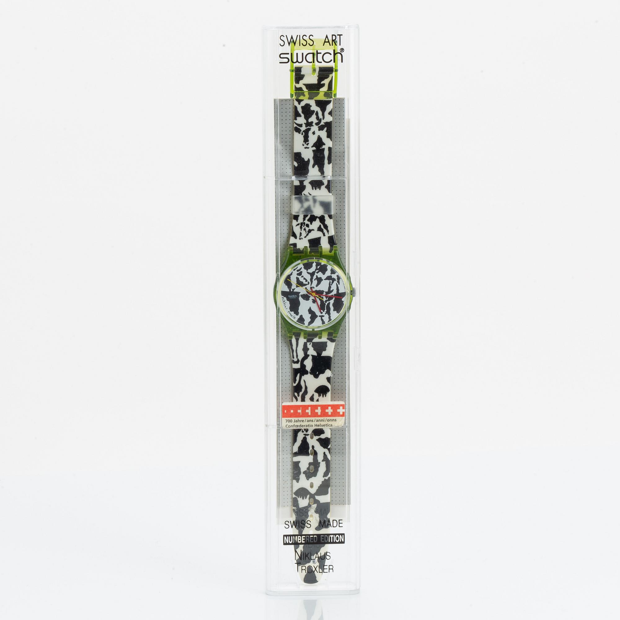 Swatch, Flaeck, Felice Varini, armbandsur, 34 mm.
