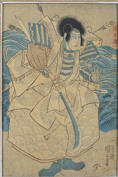 KUNIYOSHI, träsnitt, Japan 1800-tal.