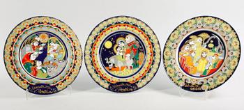 JULTALLRIKAR, 6 st, porslin, Björn Wiinblad, Rosenthal.