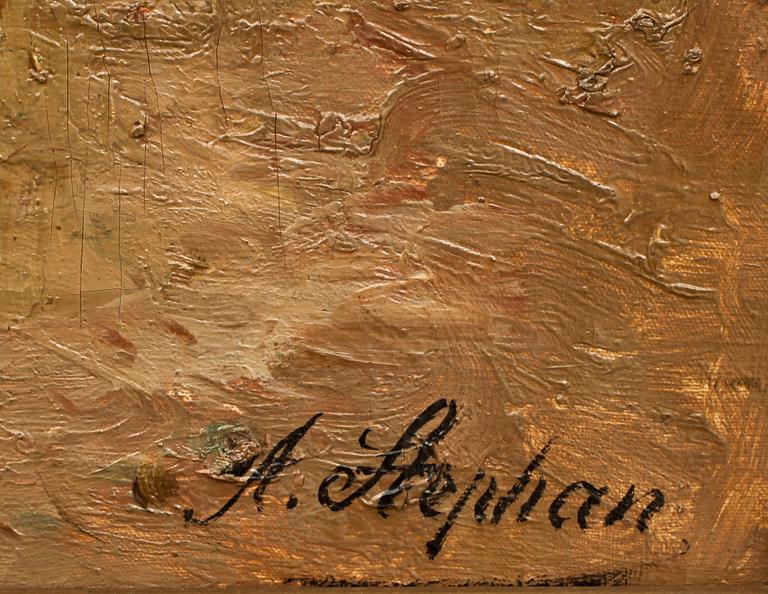 OKÄND KONSTNÄR, olja på duk, sign A. Stephan. 1900-talets första hälft.