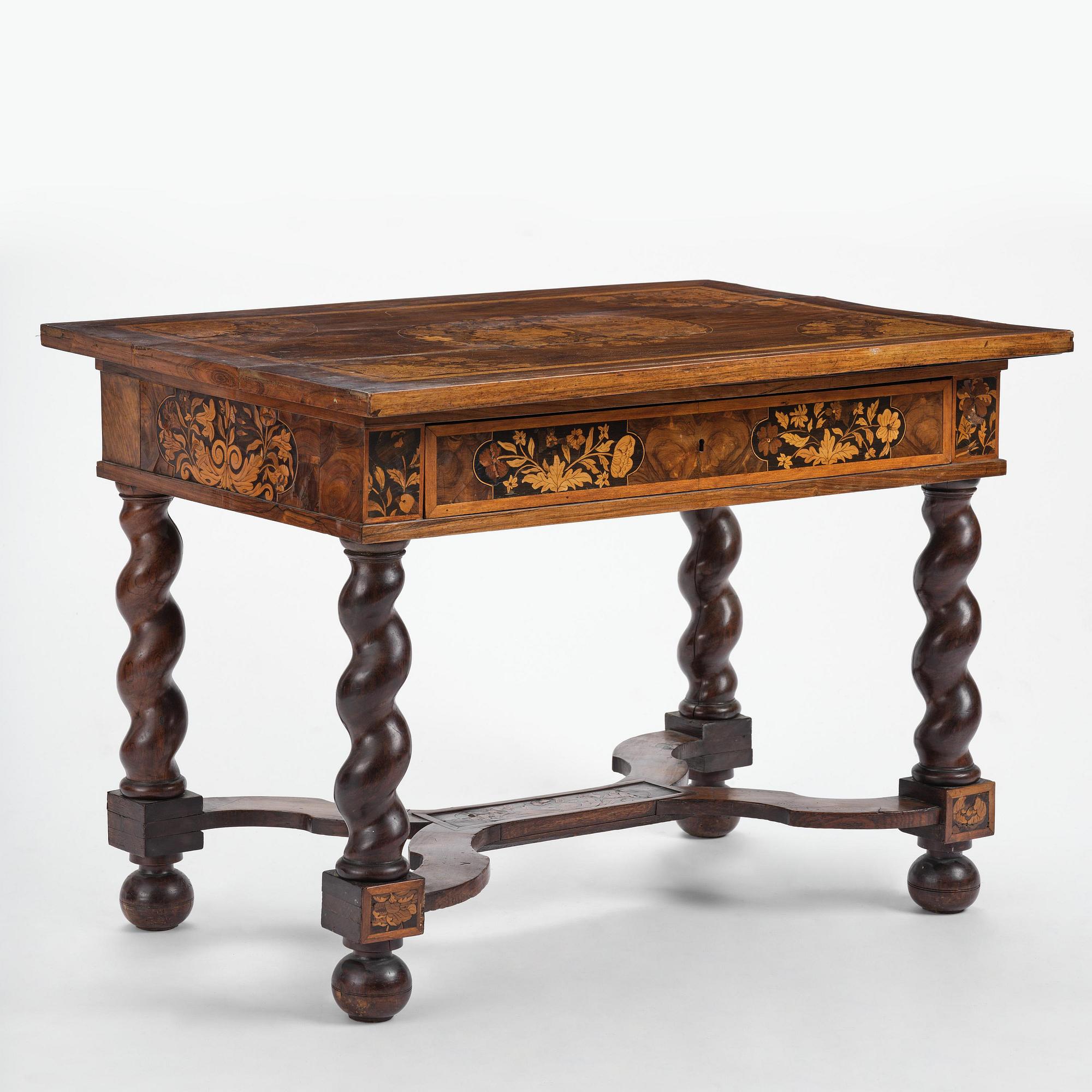 A Dutch baroque 'blumen marquetrie' table, early 18th century.