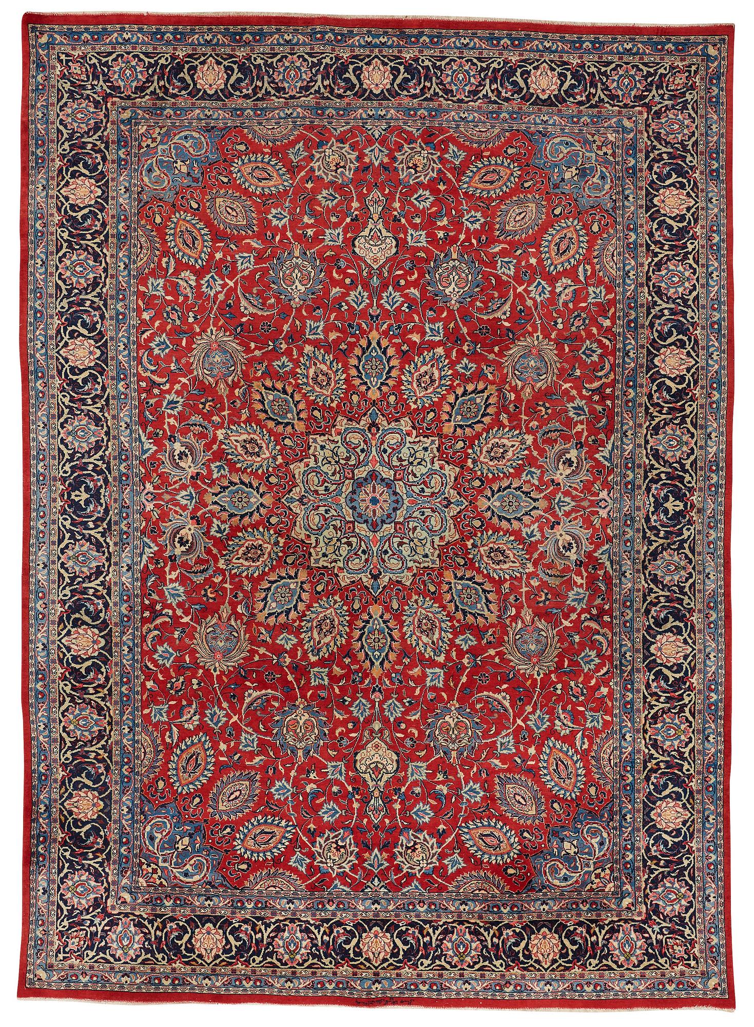 A carpet, a semi-antique/an old Persian, probably a Qazvin, ca 345-349 x 251,5-253 cm.