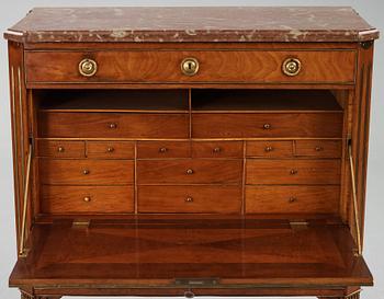 A mahogany-veneered late Gustavian secretaire by A. Scherling (master 1771-1809).