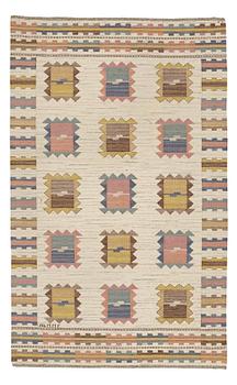 248. Märta Måås-Fjetterström, a carpet, "Ljusa plador", flat weave, ca 262 x 161-162,5 cm, signed AB MMF.