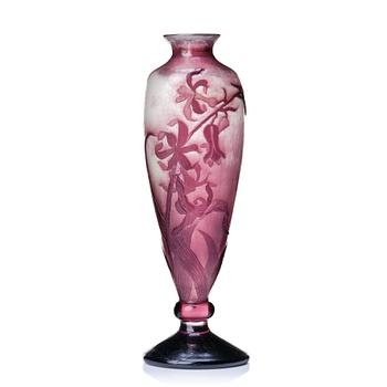 Emile Gallé, an Art Nouveau fire-polished cameo glass vase, Nancy. France.