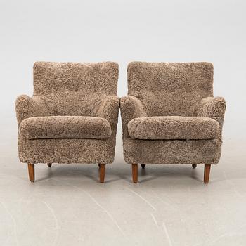 Armchairs, a pair from the 1940s.