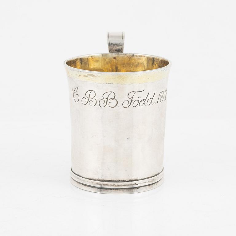 Johan Daniel Blomsterwall, dopmugg, silver, Göteborg 1825.