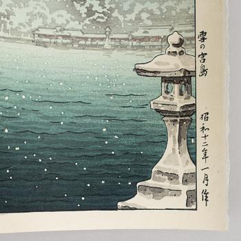 Tsuchiya Koitsu, after, a colour woodblock print, Japan, 20th century.