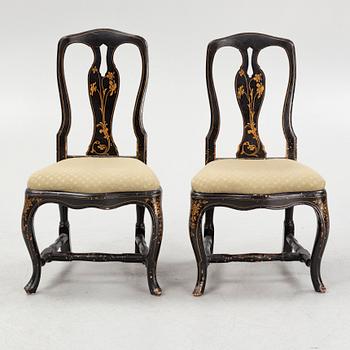 Stolar, ett par, rokoko, 1700-talets andra hälft.