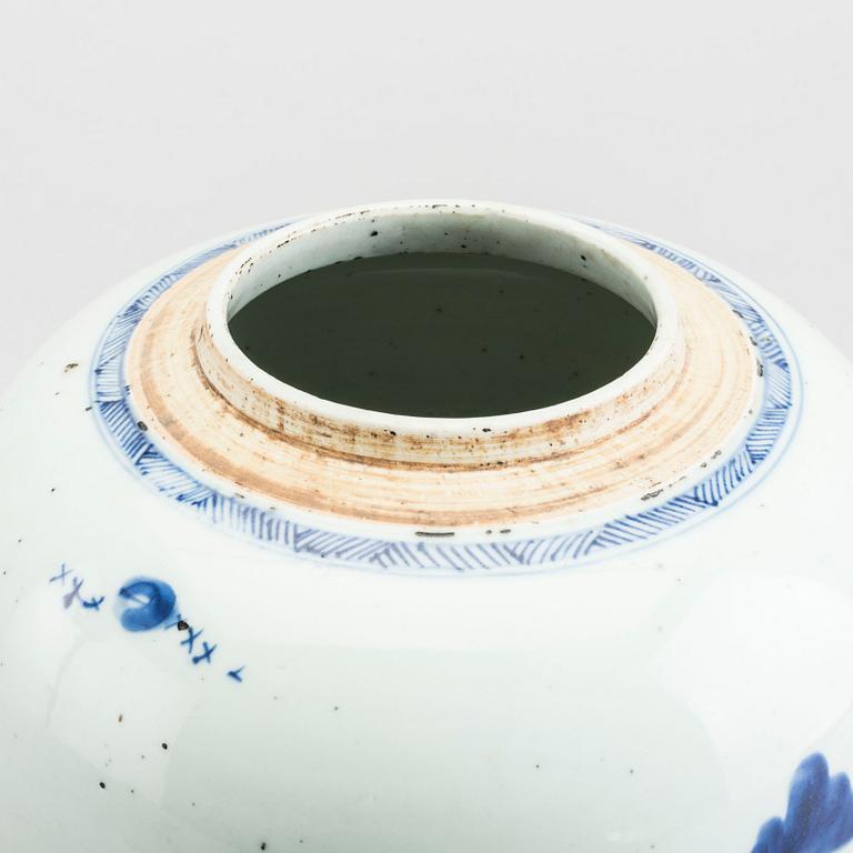 A Chinese 19th century porcelain blue and white urn.