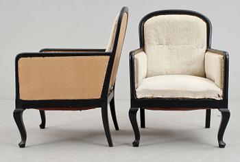 FÅTÖLJER, ett par, rokokostil, 1900-talets första hälft.