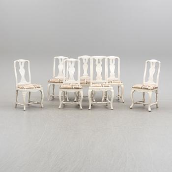 Seven rococo chairs, second half of the 18th century.