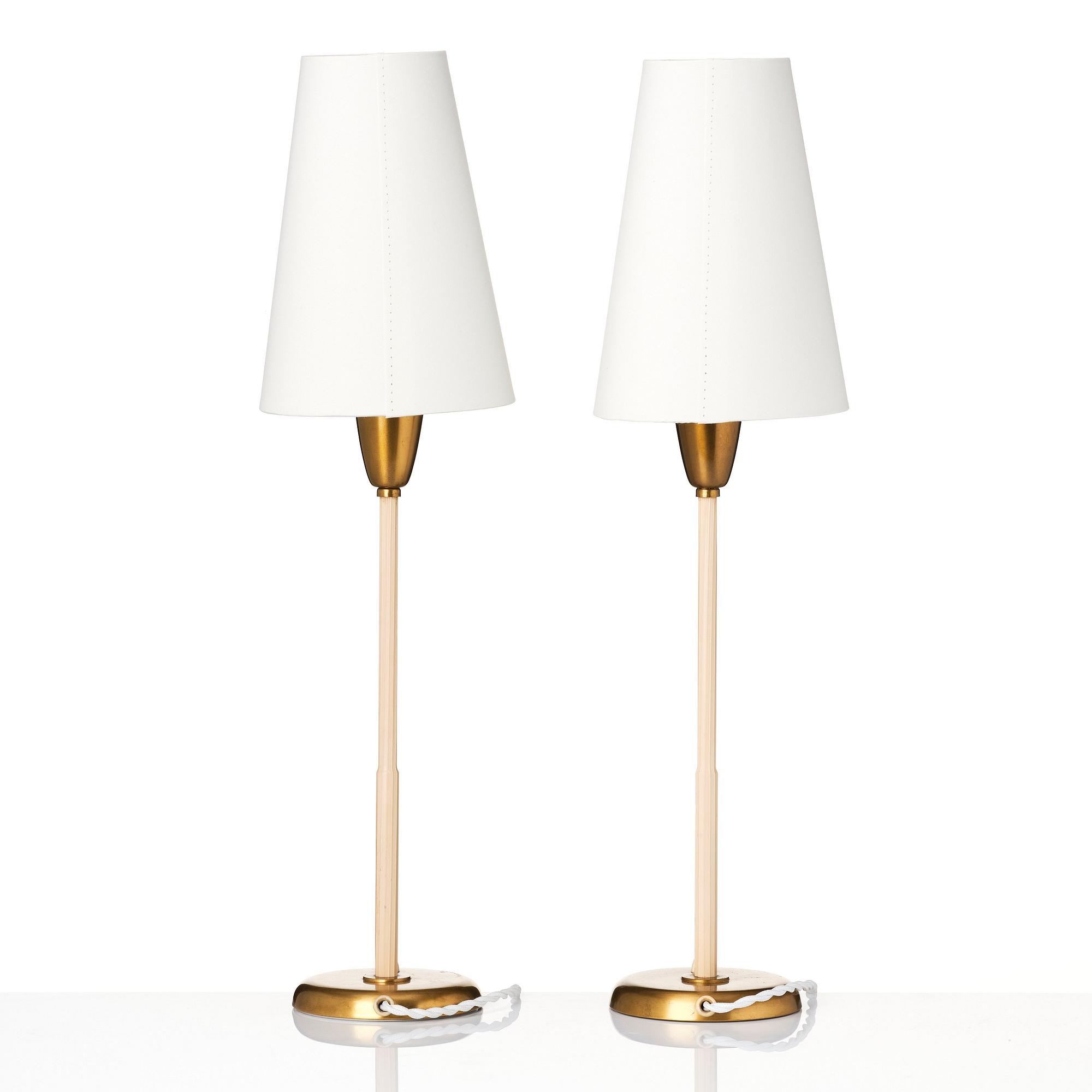 Harald Notini, a pair of table lamps, model '15602', Arvid Böhlmarks Lampfabrik, Sweden, 1940-50s.