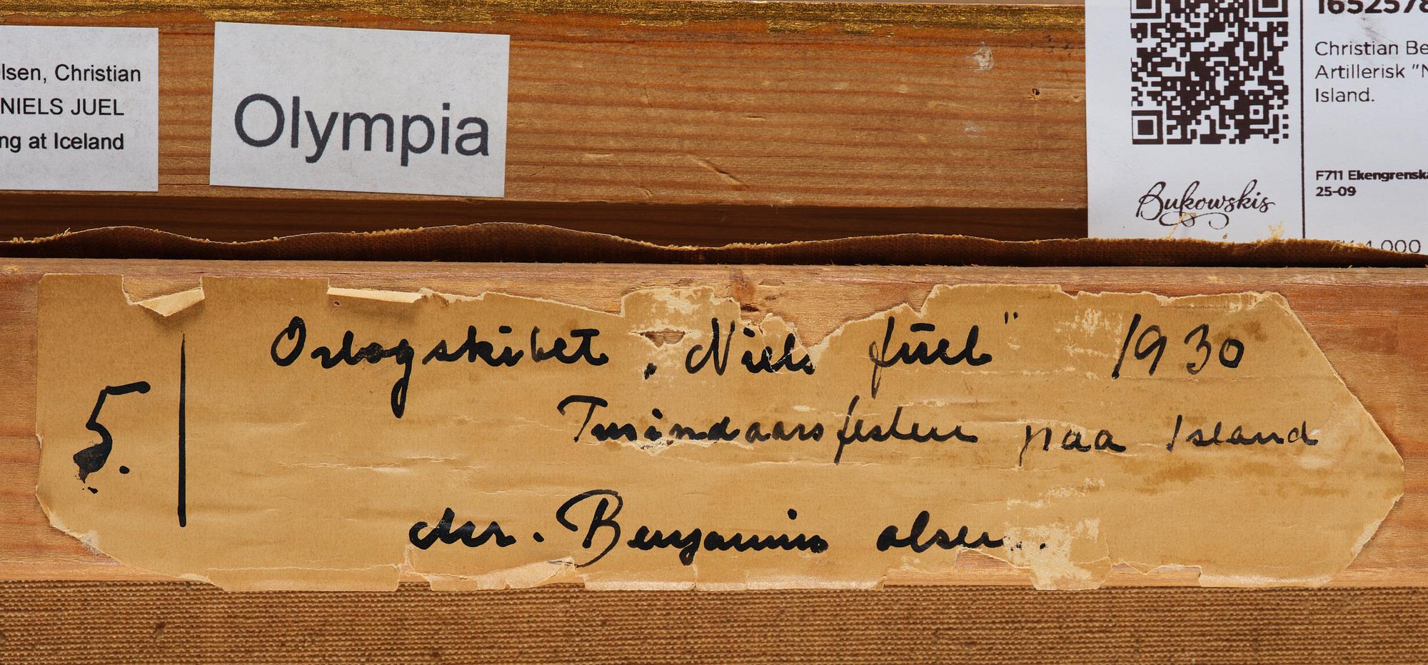 Christian Benjamin Olsen, Artillery Ship "Nils Juel" Salutes to Iceland.