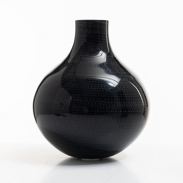 Ingegerd Råman, two glass vases “Night and Day”, Orrefors 2004, limited editions 144/200 and 32/200.