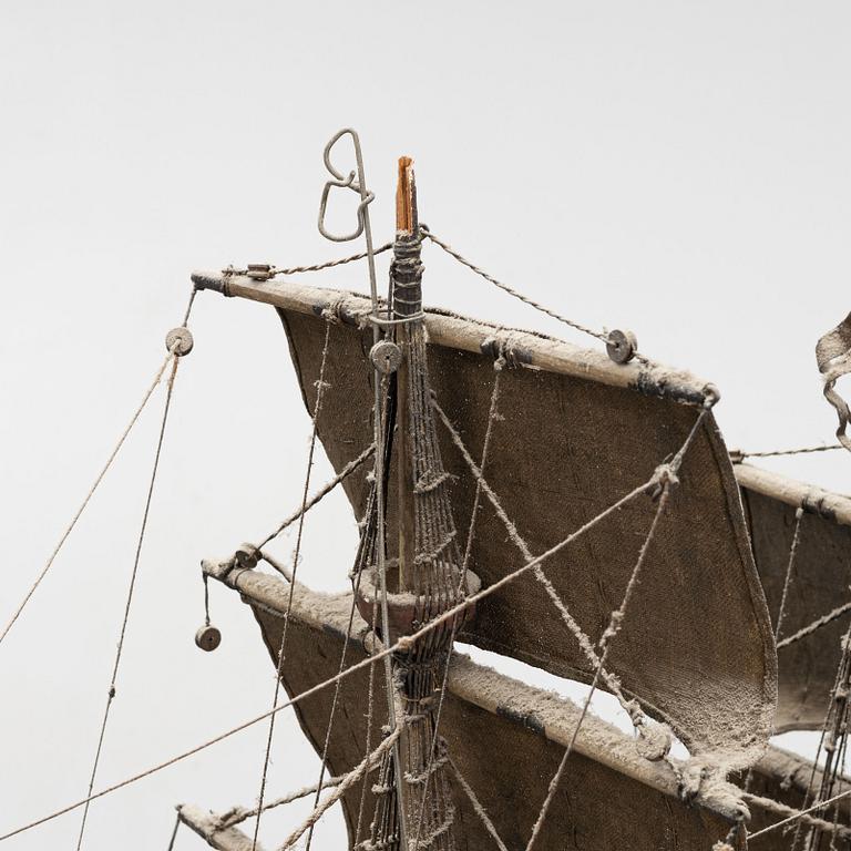 A ship model of a full-rugged ship, 20th century.