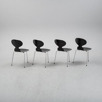Four 'Ant chairs' by Arne Jacobsen for Fritz Hansen, designed 1952.