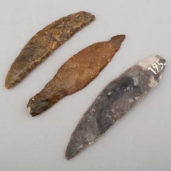 Three neolithic flint objects.