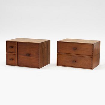 Uno & Östen Kristansson, a set of four modular cabinets from Luxus, second half of the 20th Century.