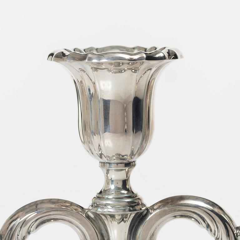 A pair of silver candelabra, Norway, mid-20th Century.