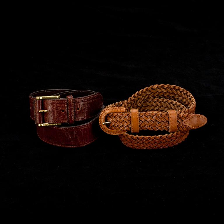 BÄLTEN, 2 stycken, Mulberry.