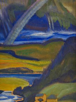 Helmer Osslund, Northern landscape with rainbow.
