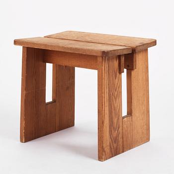 Axel Einar Hjorth, a "Skoga" stained pine stool, Nordiska Kompaniet 1930s.