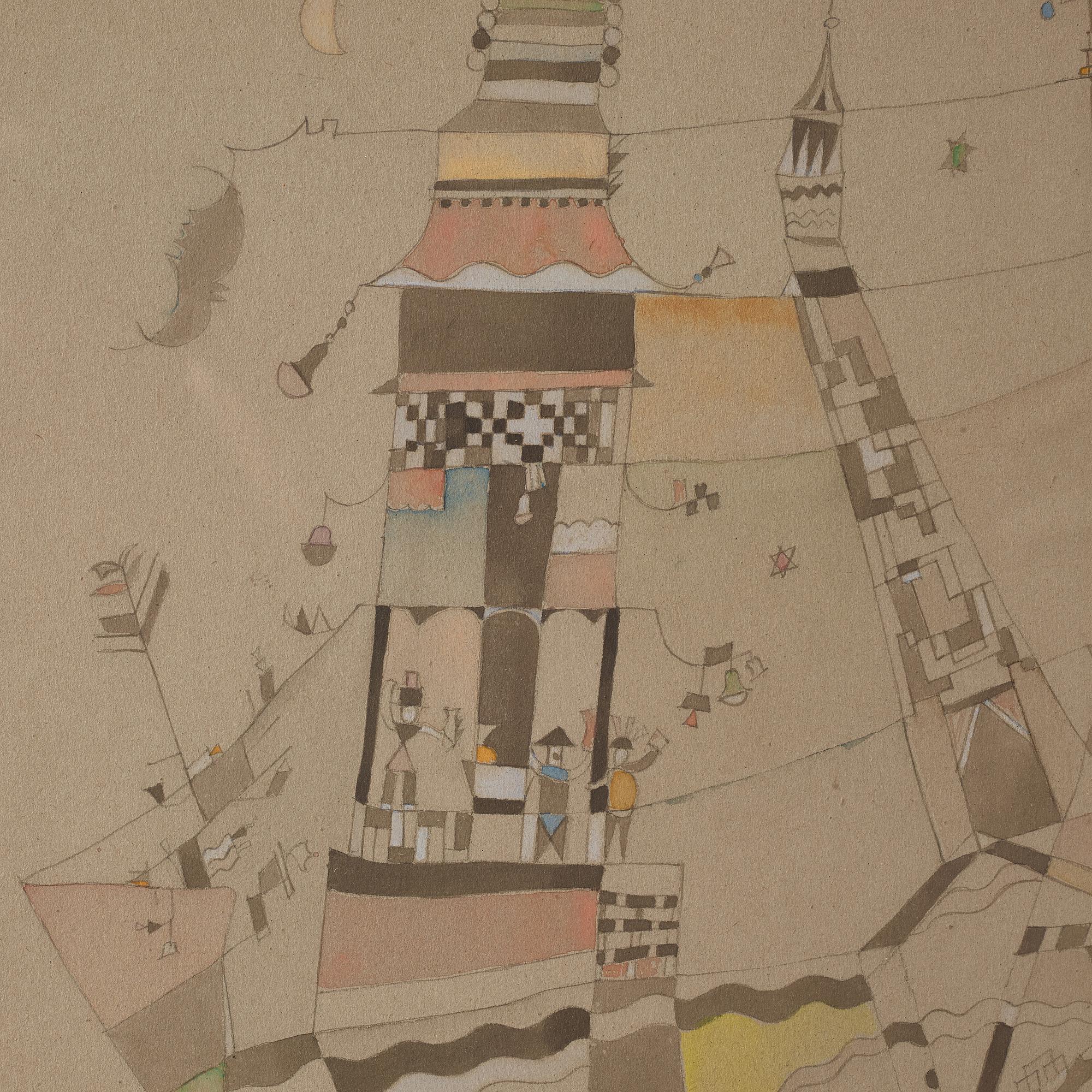 Eric Grate, Akvarell på papper, Signerad och daterad Eric Grate 1923.