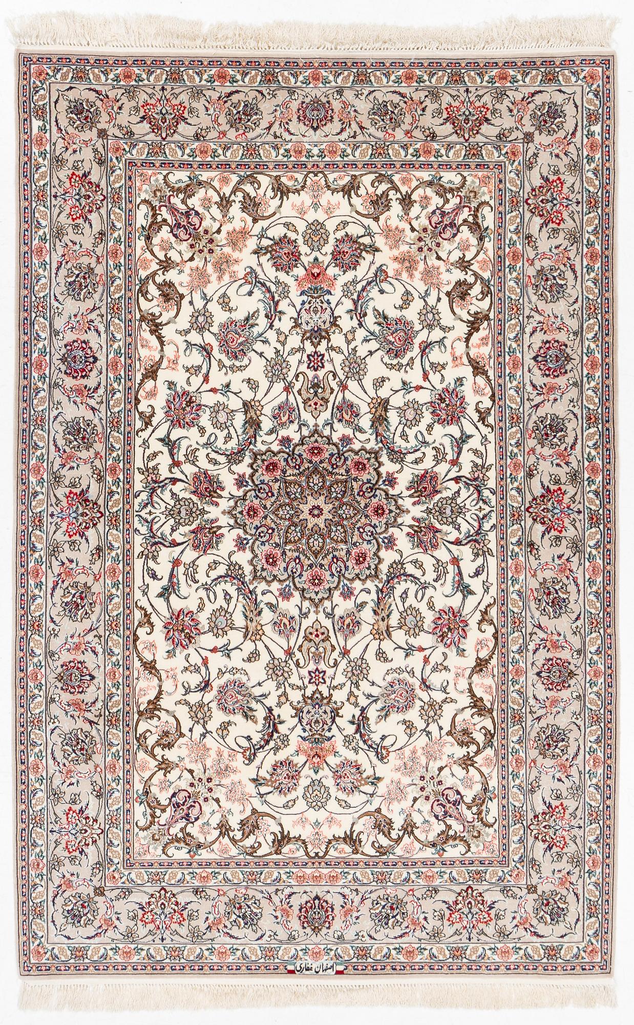 Matta, Isfahan, silkesinslag samt silkesvarp, 240x160 cm.