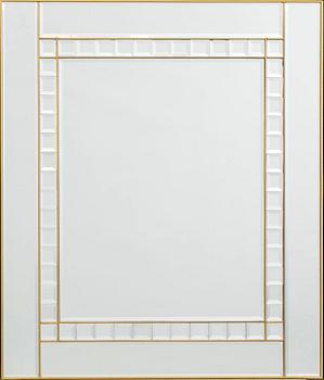 A BRASS WALL MIRROR.