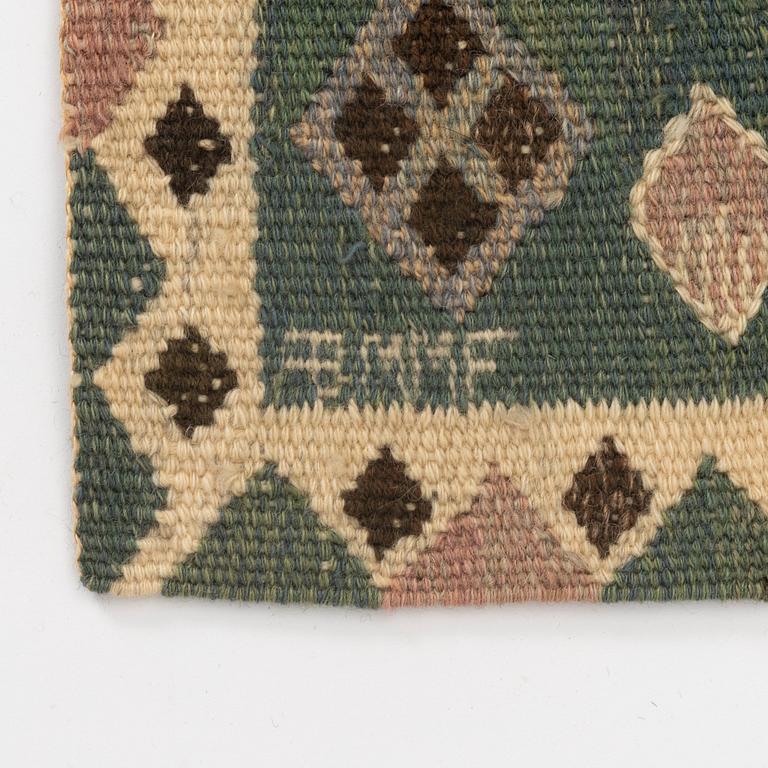 Märta Måås-Fjetterström, a textile, "Knoppen", flat weave, ca 50 x 34 cm, signed AB MMF.