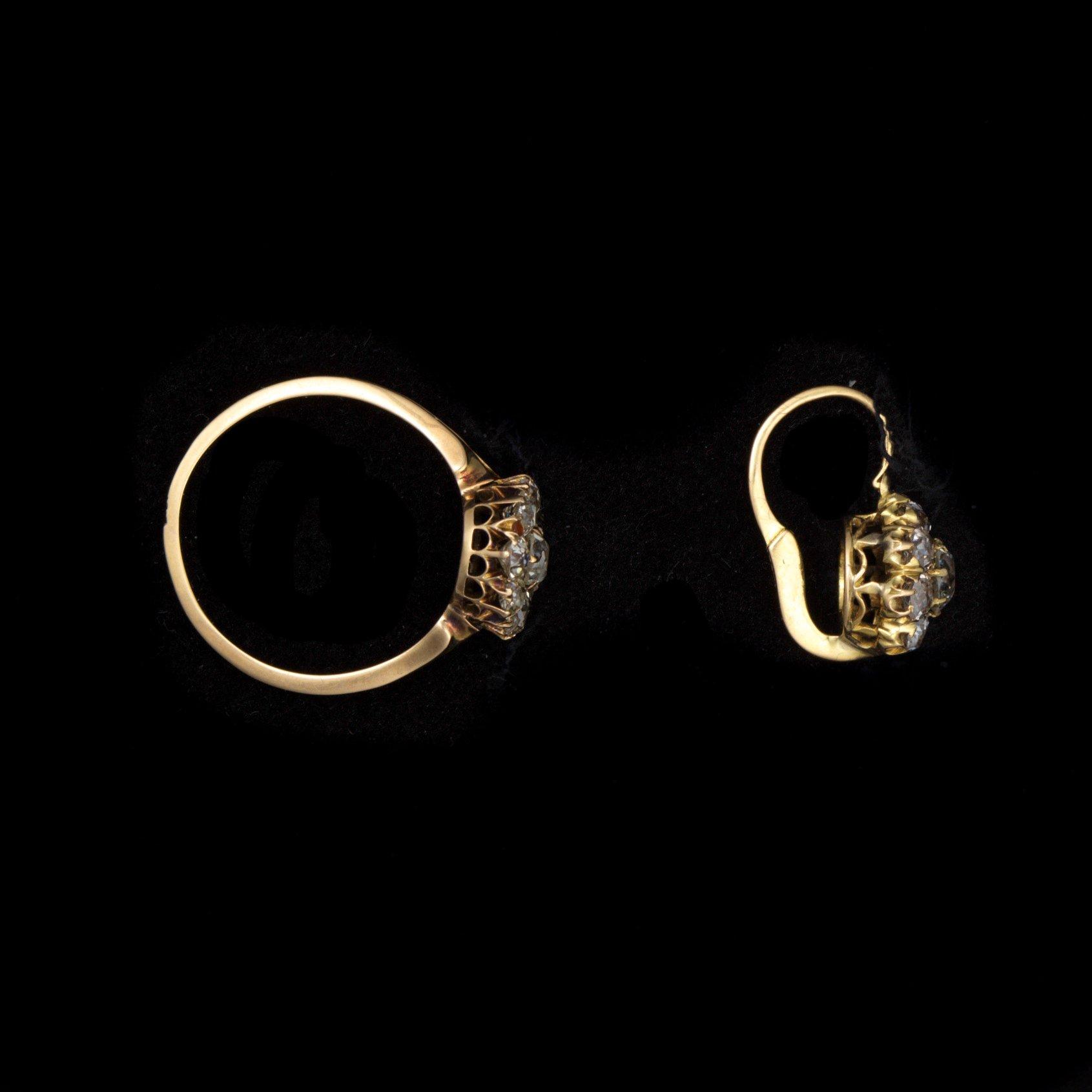 ÖRHÄNGEN OCH RING.