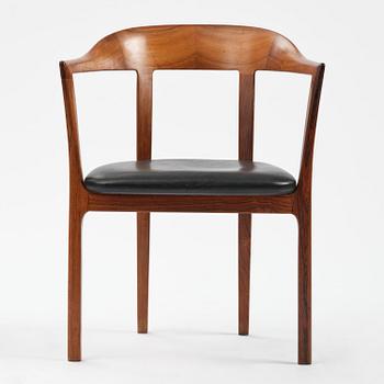 Ole Wanscher, a rosewood armchair, cabinetmaker A.J. Iversen, Denmark, 1950s-60s.