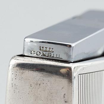 Sigvard Bernadotte, a sterling silver table lighter, Georg Jensen.