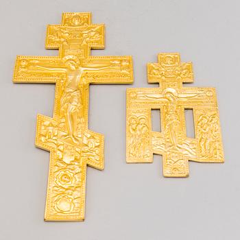 CROSSES/ICONS, gilt bronze, Russia 19th century.