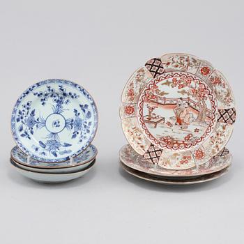 FAT, 4 st, TALLRIKAR, 3 st, porslin, Kina, 1700- respektive 1900-tal.