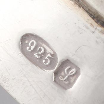 PARTI SILVER, 14 delar, 1800/1900-tal. Vikt 530 g (exklusive glasinsatser).