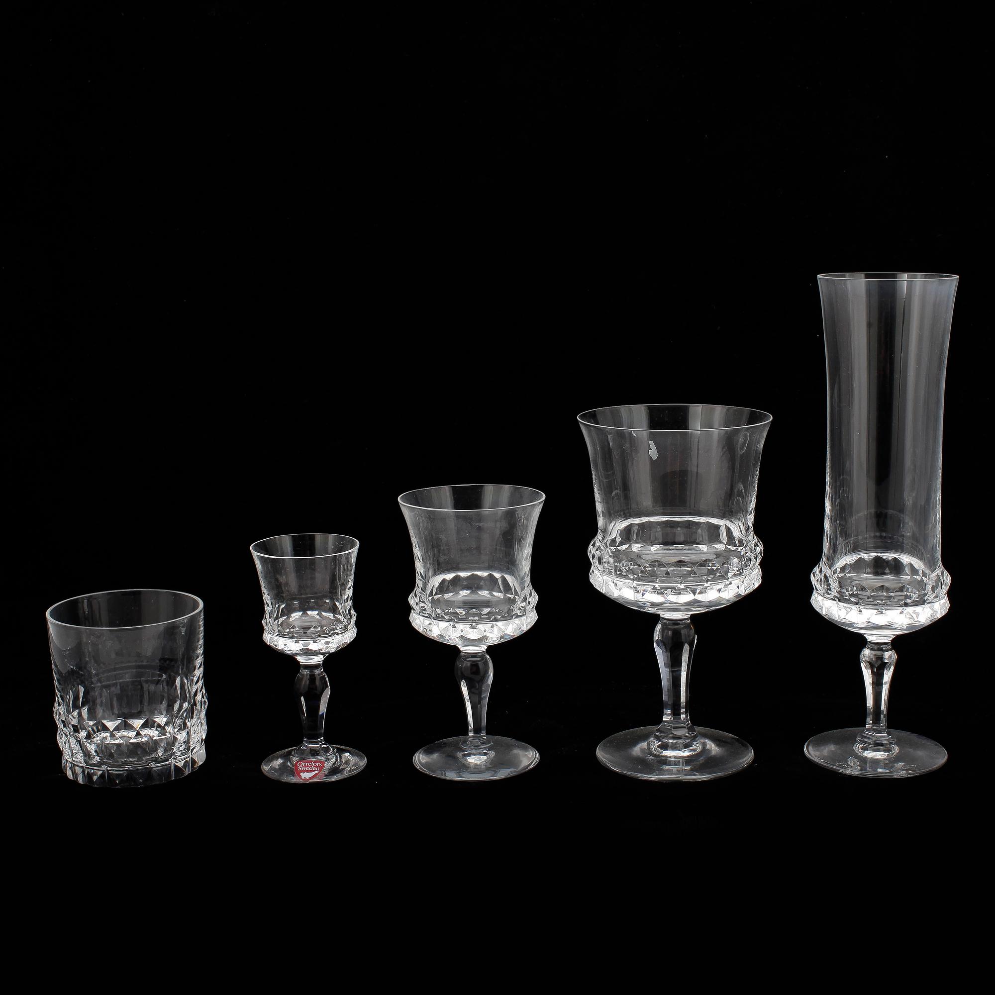 GLASSERVIS, 52 delar. "Silvia", Orrefors.