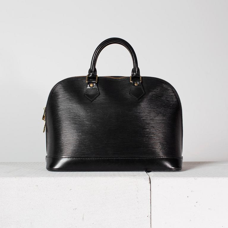 LOUIS VUITTON, a black Epi-leather top handle bag, "Alma".