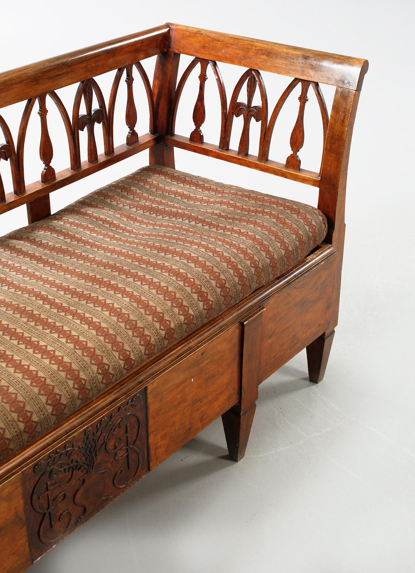 A late gustavian sofa from Lindome, made in early 19th century.