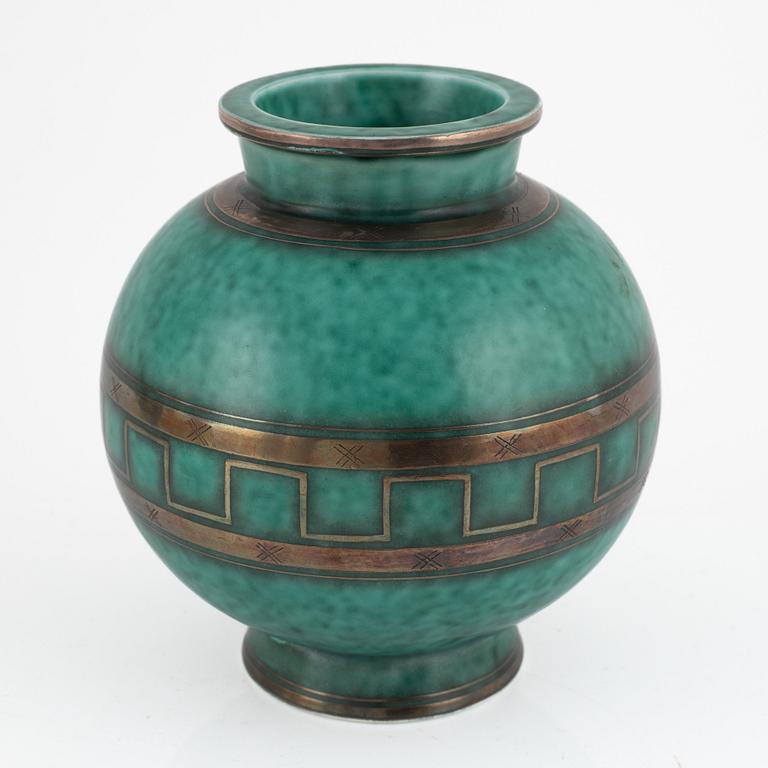 Wilhelm Kåge, vase, stoneware, "Argenta", Gustavsberg, Sweden.