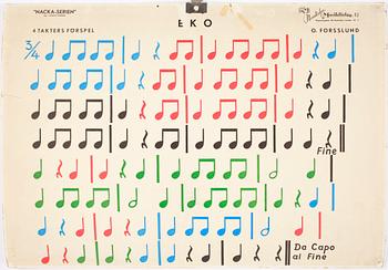 SKOLPLANSCHER, 5 st, Nackaserien, Nordiska musikförlaget, 1900-talets mitt - andra hälft.