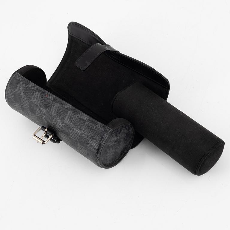 Louis Vuitton, a Damier Graphite watch case, 2013.
