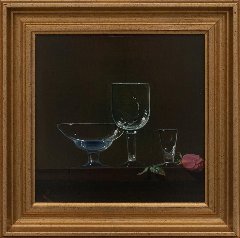 ANTTI LAMPISUO, oljemålning på pannå, signerad.