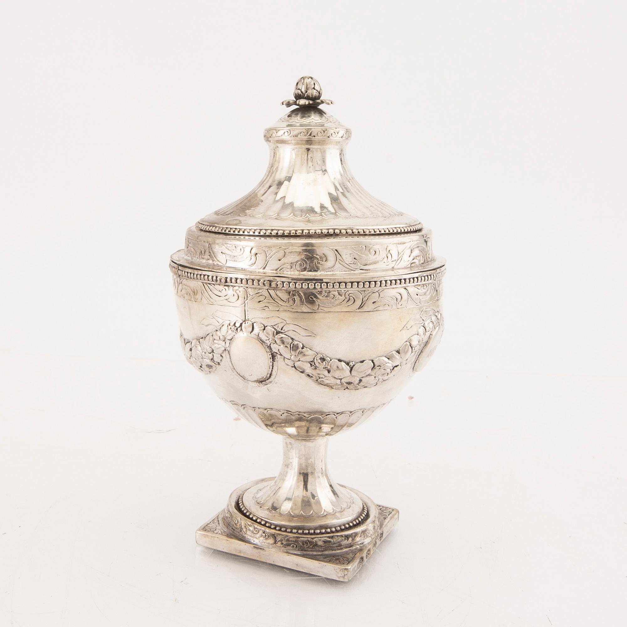 Sockerskål silver Danmark 1794 Louis XVI.