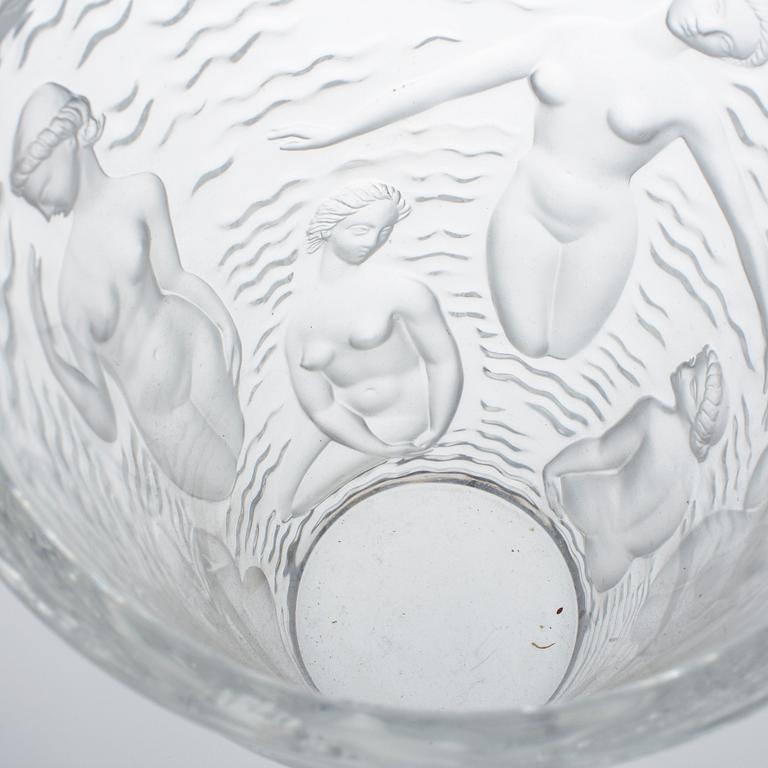 RENÉ LALIQUE, vas, glas, Ondines, sign "Lalique France".