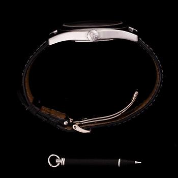 ARMBANSDUR, herr, Patek Philippe, 18K vitguld, original läderarmband. Certifikat, box. 2005.