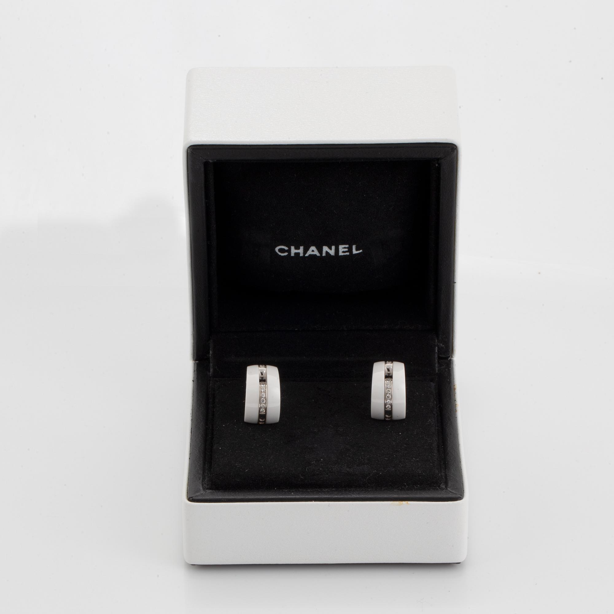 A pair of Chanel "Ultra" 18K white gold and ceramics.